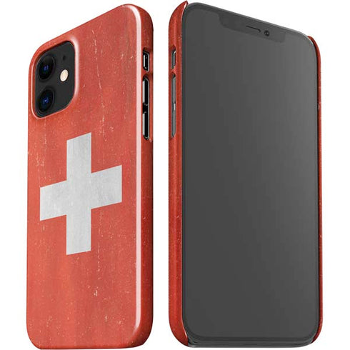 Switzerland Flag Distressed iPhone 12 Mini Lite Case